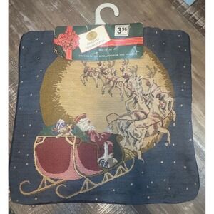 Sferra's Linens Santa Sleigh Moon Tapestry Holiday Pillow Cover 16x16 New‎